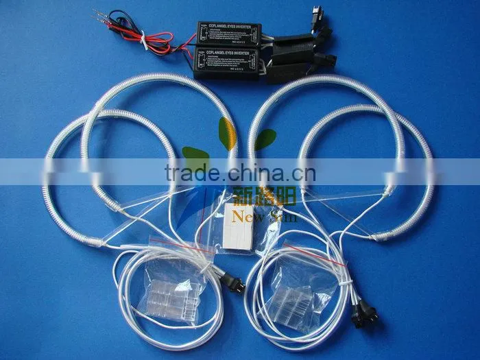 Factory direct sale 12V CCFL angel eyes inverter 4rings 131mm& 145mm ccfl angel eyes ring lighting for BMW E46 A+B NON projector