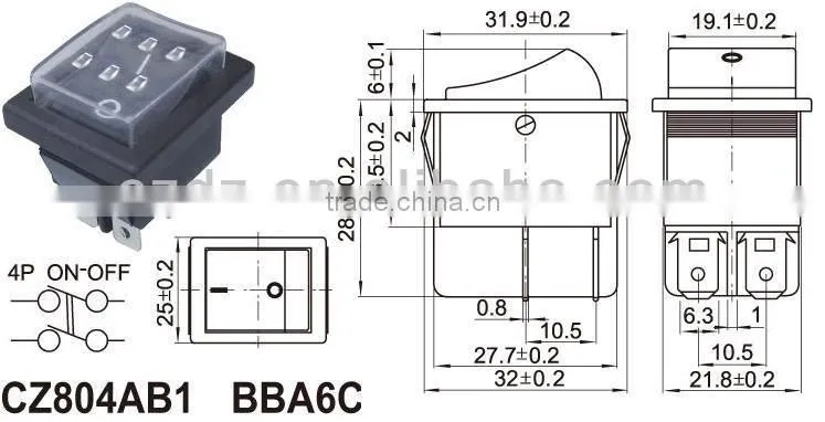 tuv electric rocker switches,overload circuit protection switch,overload protected rocker switch
