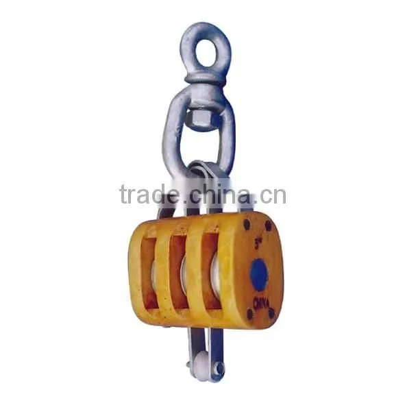 SWIVEL EYE /SWIVEL HOOK REGULAR WOOD PULLEY BLOCK