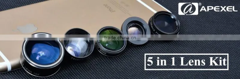5 in 1 phone lens mobile phone camera wide angle macro fisheye zoom filter 5pcs camera lens set for iPhone Samsung Huawei