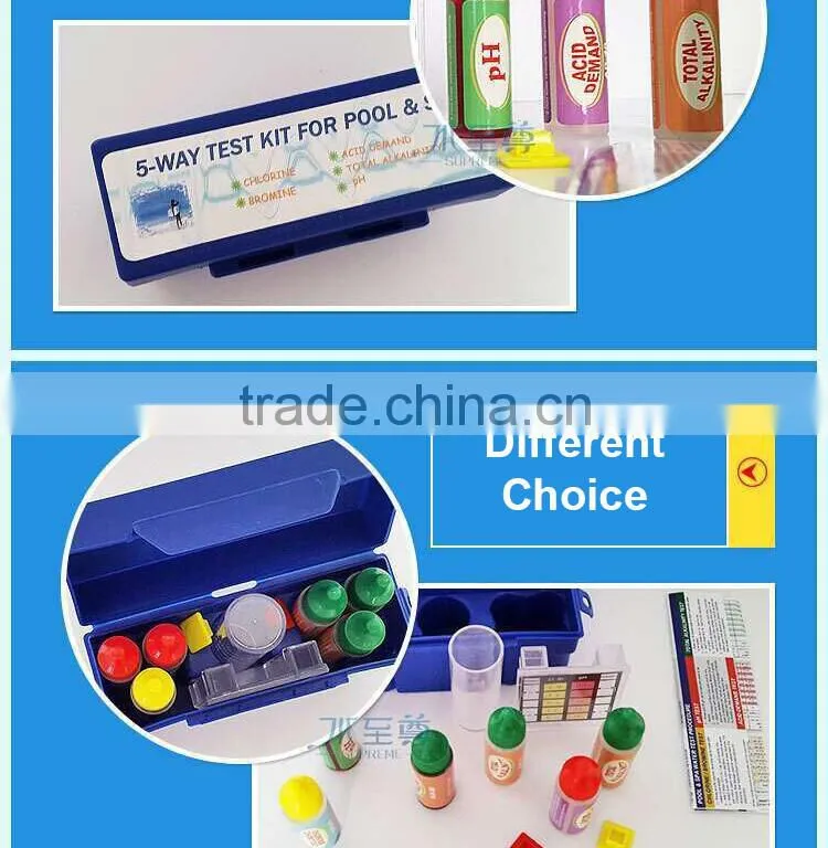5 way test kit (PH / CL / Bromine / Alkalinity / Acid demand) , swimming pool test kit