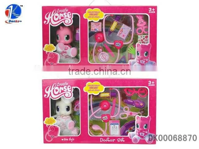 High Quality Kids Soft Rubber Horse Toys for Girls with Accessories