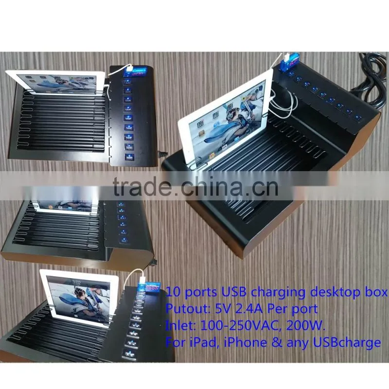 new version steel desktop tablet USB storage and charing locker