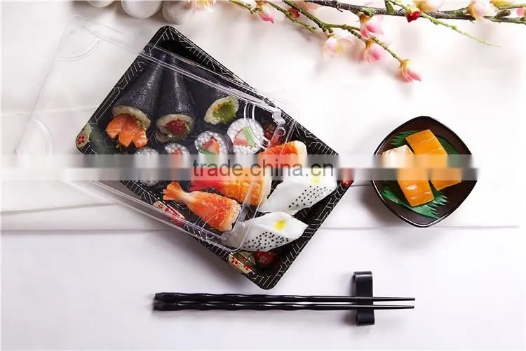 Disposable plastic salad sushi take away box