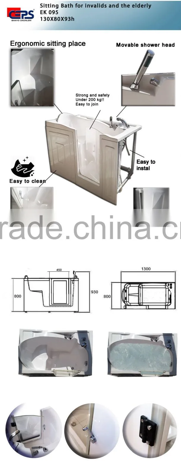 Bath for invalids and the elderly /seat bath for elderly people/ sitting bath for special people