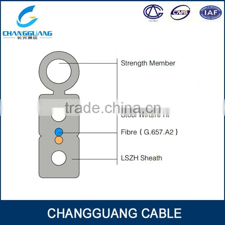 China Cable Manufacturer Changguang armored fiber optic cable ftth FRP g652d Self Supporting Bow Type Drop Cable