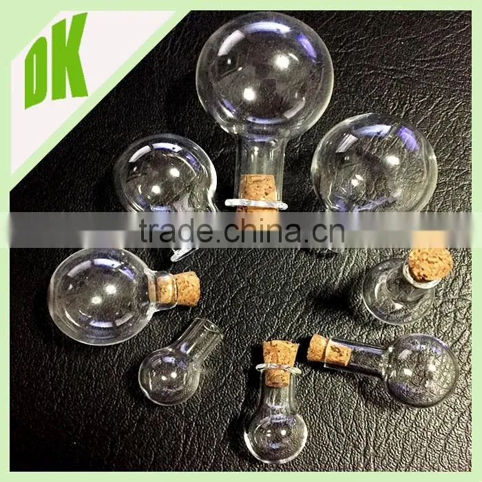 Factory wholesale arts crafts glass vial@ 2ml with cork stopper mini amber perfume drift votive wishing glass bottle wholesale
