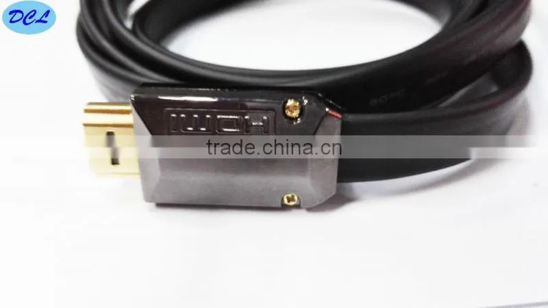 1.5M Black metal flat HDMI cable 1.4v male to male