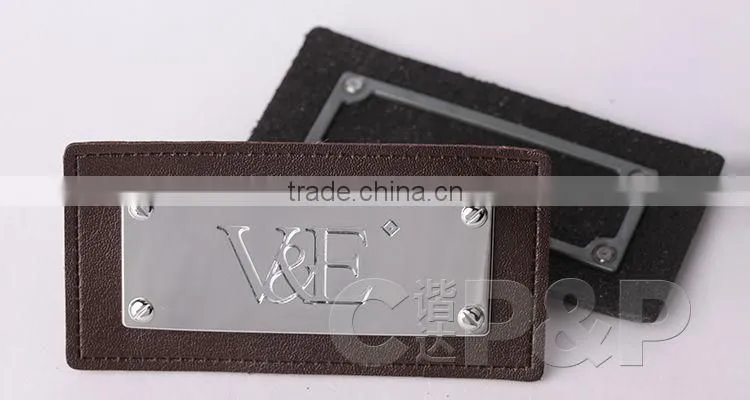 Good plating color classic and simple words branded leather patch
