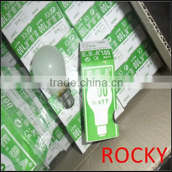 E27 B22 40W 60W 75W 100W incandescent clear bulbs