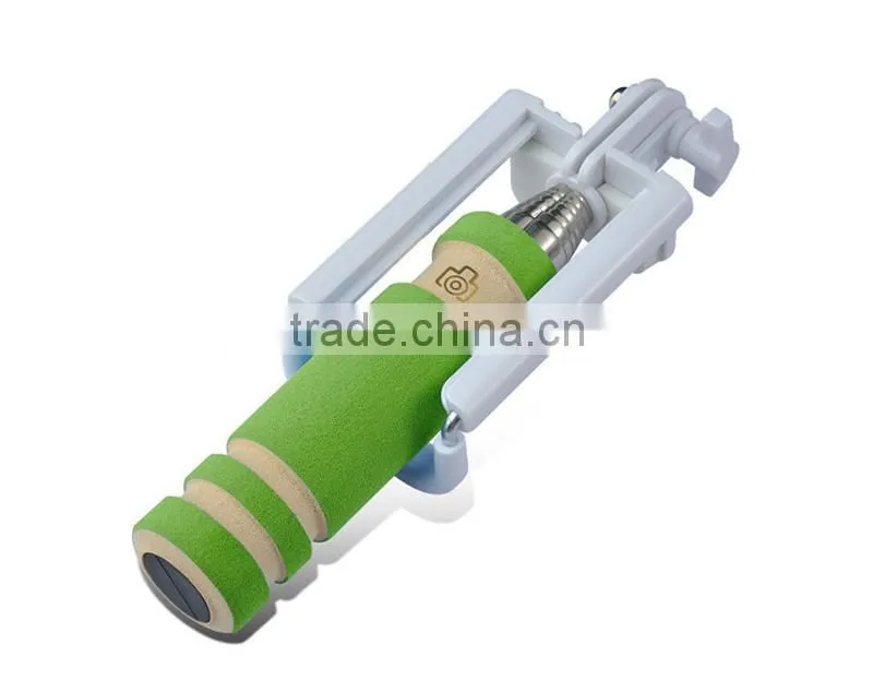 Wholesale factory cable take pole with cable NO need bluetooth No need charger Selfie stick