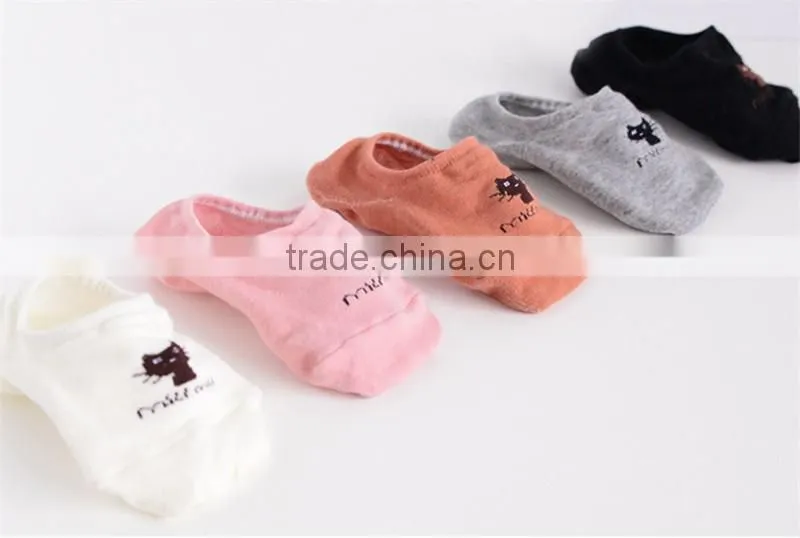 Factory Hot Sale Latest Design Fashion Women Cartoon Cotton Socks,Fashion No Show Socks