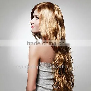 Capless Extra Long High-end Synthetic Golden Brown Curly Hair Wig