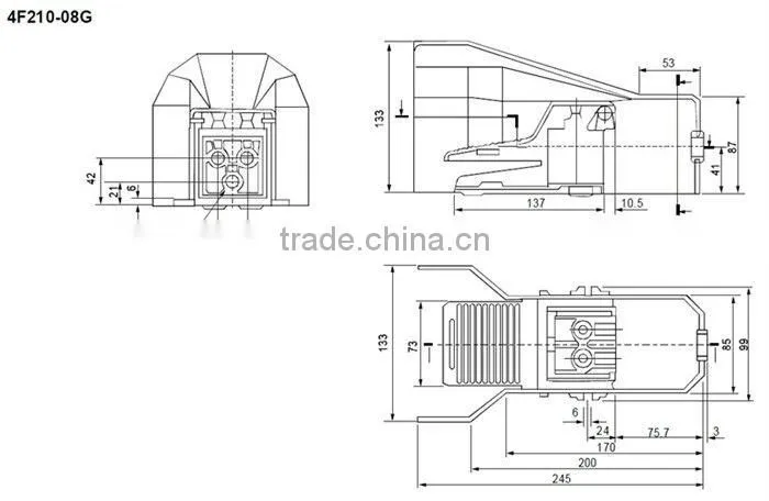 China supplier pneumatic valve 4F series 5 port 2 position air foot valve pedal valve