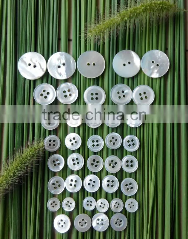 top class white mother of pearl button for womanswear& menswear