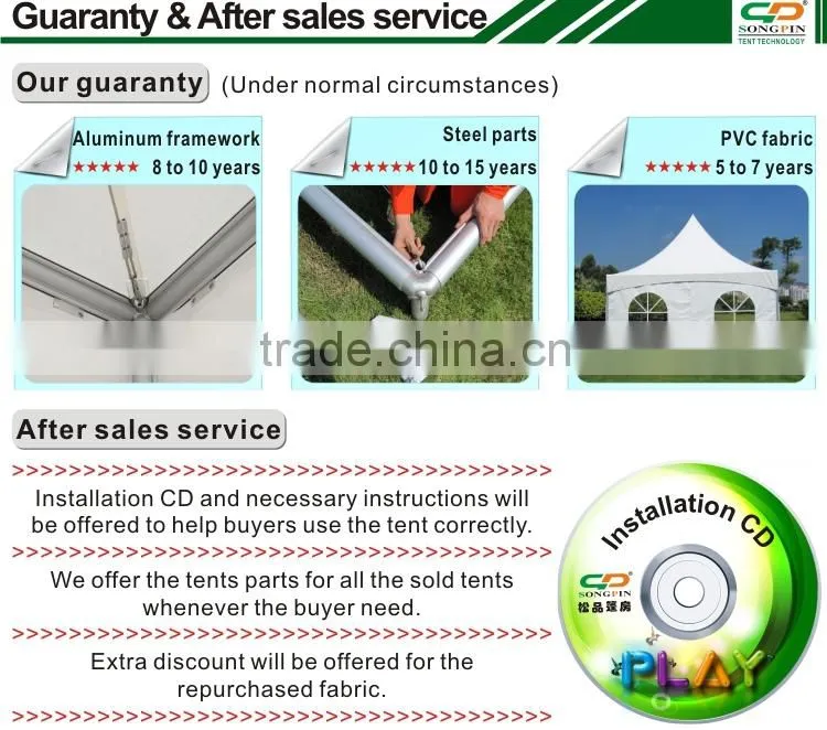 5m outdoor aluminum frameblack tension tent for party/event in hot sale