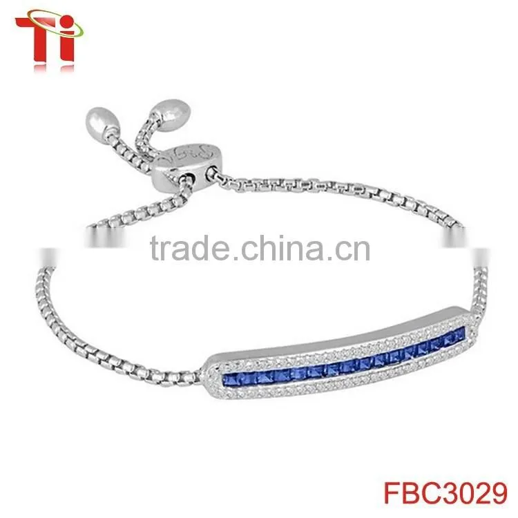 stainless steel monica bracelet sapphire diamond adjustable bracelet