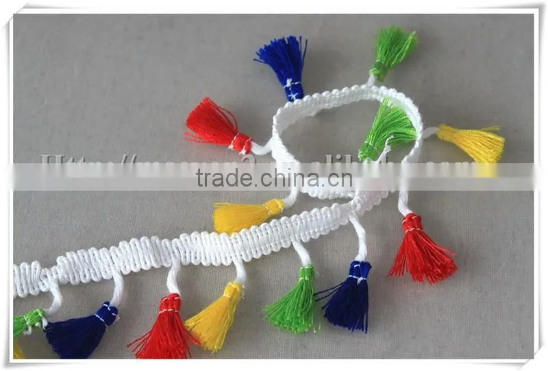 2016 fashionable colored tassel fringe trim 4.5cm fringe trimmings for garment