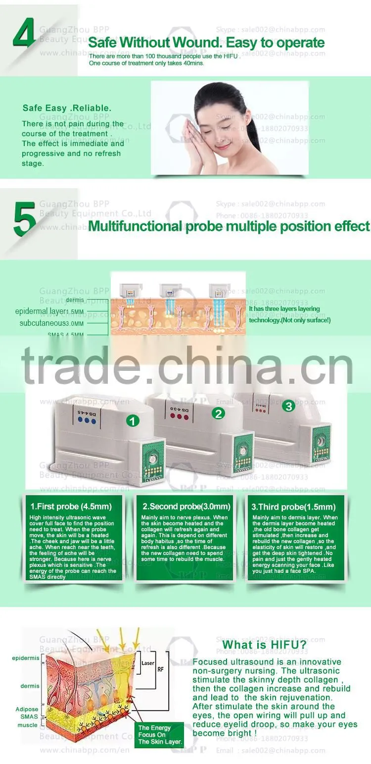 2016 new technology medical hifu machine for face lift and wrinkle removal