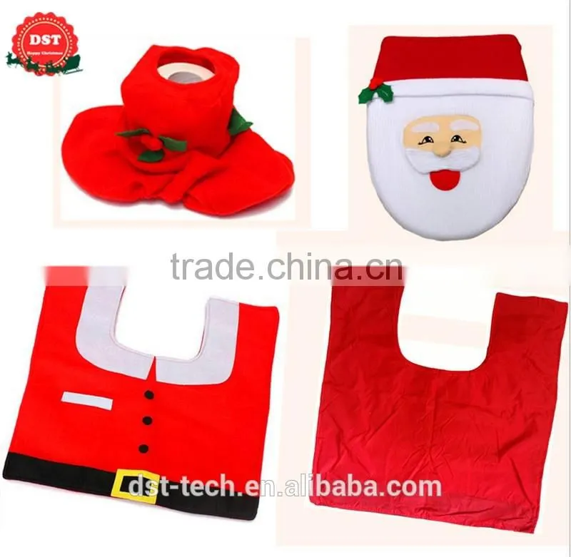 Christmas toilet set , cushion, lid cover