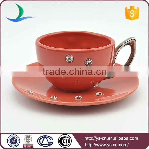 home and hotel decorative red porcelain coffee tea set