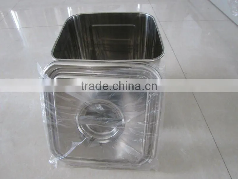 Square shape stainless steel container with lid