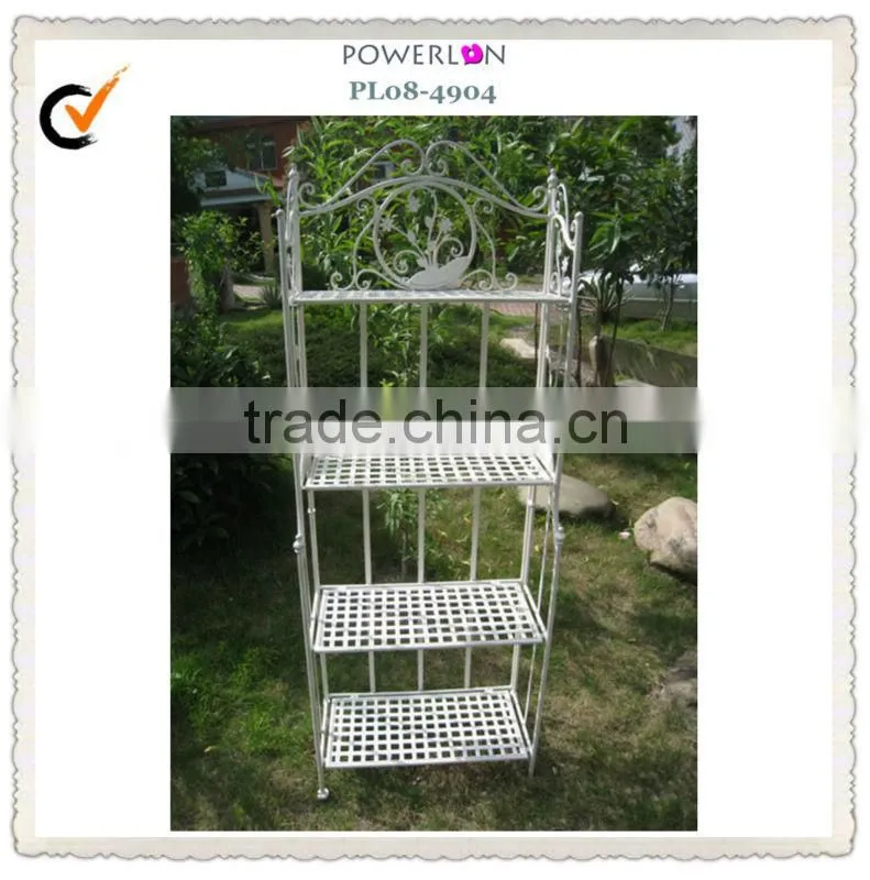High Quality Antique Vintage Decorative Metal Garden Outdoor 4 Tiers Flower Shelf