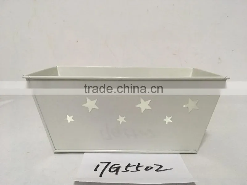 wholesale new sign rectangle home garden deco shenzhen a zinc coated wide flower pot