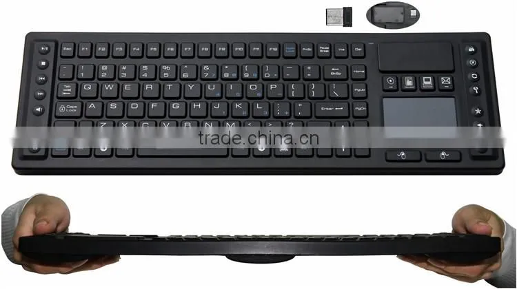 JH-TBK104 Silicone Wireless Keyboard with Touchpad Mini USB receiver 2.4 GHz wireless silicone keyboard