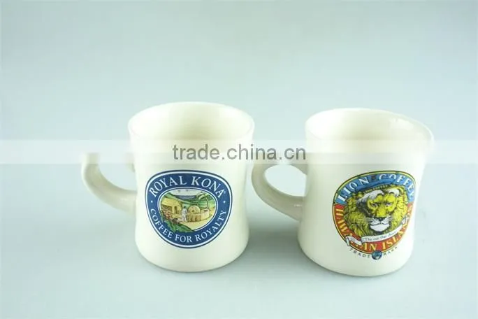 Ceramic enamel mug, printed enamel mugs stoneware customized 12 Oz promotion mugs