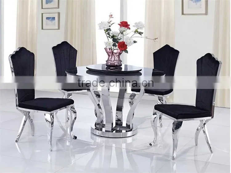 On sale stock Black glass restaurant round dinning table AH6667-2