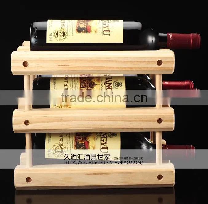 Solid pine Wine Rack Handmade Wooden Wine Rack With Lighting handmade wooden wine rack with low price