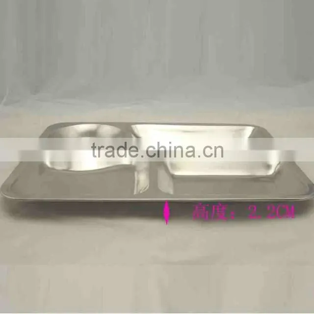 SS18/8 Stainless Steel Fast Food Tray/Mess Tray/Snack Tray,Winolaz