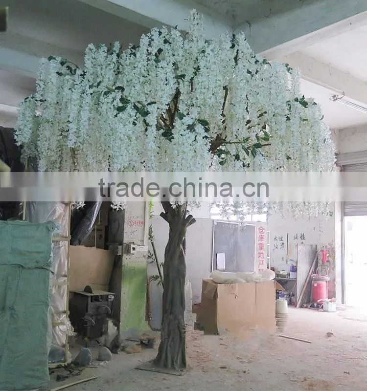 SJ201710046 China manufacturer fake white silk pudding blossom flower tree