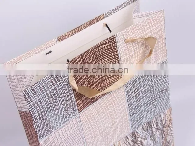 Foldable Gift Bag With Checked Pattern/ Shopping Bag