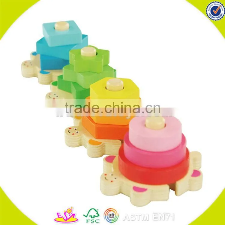 wholesale kids geometry wooden blocks game fashion children wooden blocks game best sale baby stacking toy W13E063