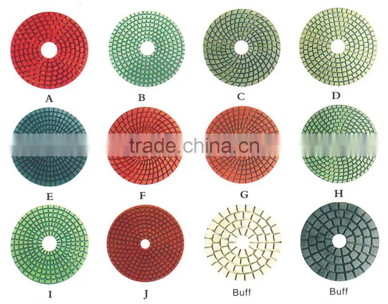 3" 50# diamond polishing pads velcro flexible marble granite concrete stone wet dry grinding floor disc