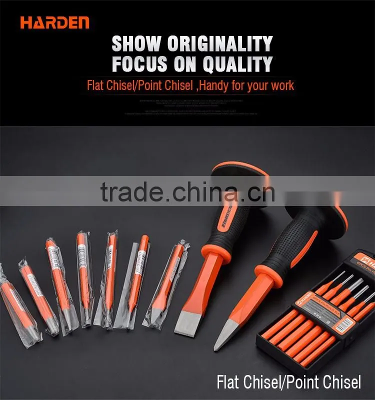 Chrome Vanadium Steel Hand Tool Flat Cold Chisel With TPR Handle