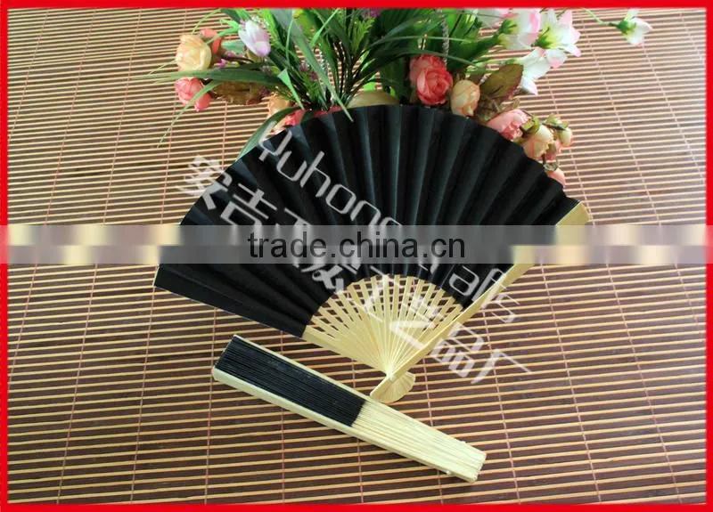 Popular double sides paper bamboo hand fan