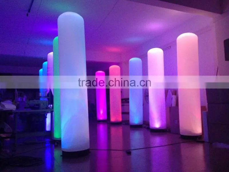 advertising inflatable light box, glowing inflatable pillars