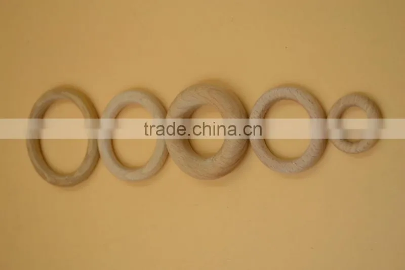 unfinished natural wooden teething rings
