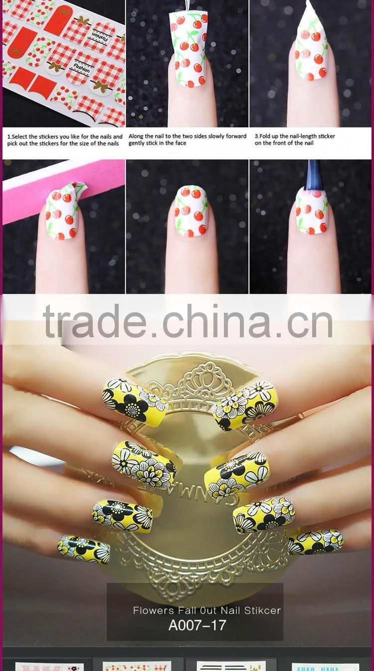 Newest fashional nail sticker eco-friendly girl nail wraps sticker