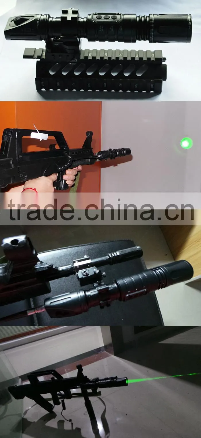 Suzero Output power 20-100mw adjustable Long Distance tactical Green Laser Flashlight Designator Illuminator Torch