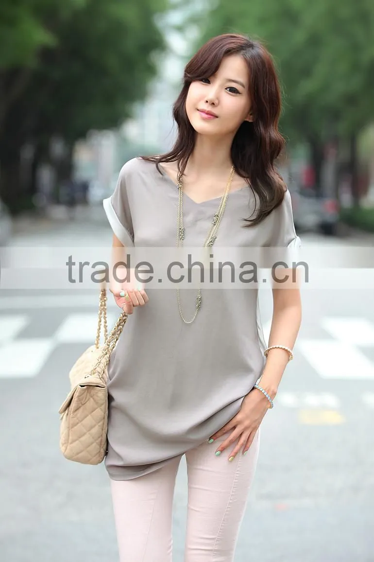 2015 new fashion female cotton T-shirt V-neck T shirt women clothes summer t shirts for women
