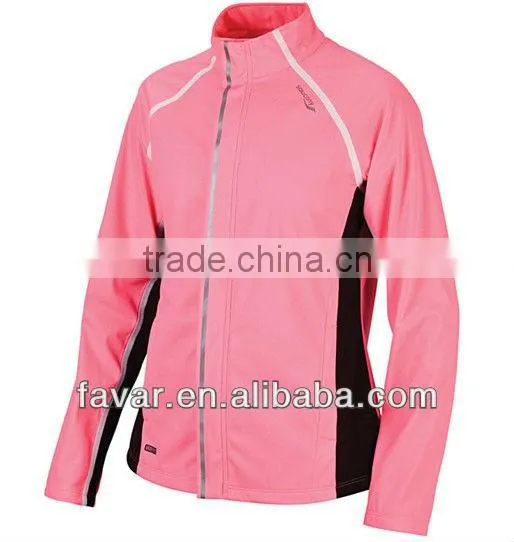 Outdoor waterproof ladies pink hooded softshell jacket