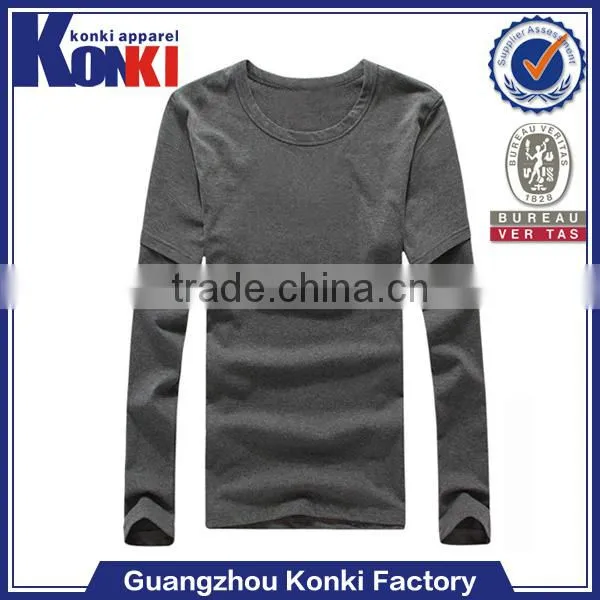 High quality long sleeve mens cotton lycra t shirts