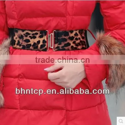 BHN9820 winter dress Long down Ladies Black Leather jacket fur collar down Casual