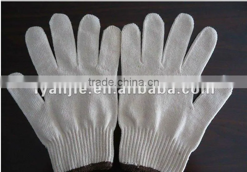 10g Nylon Knitted white cotton glove
