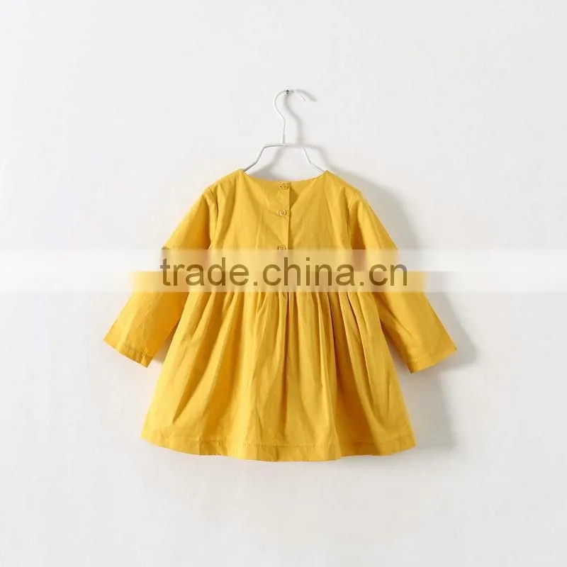New design children clothing long sleeve 100% cotton fancy clothes wholesale new model girl dress