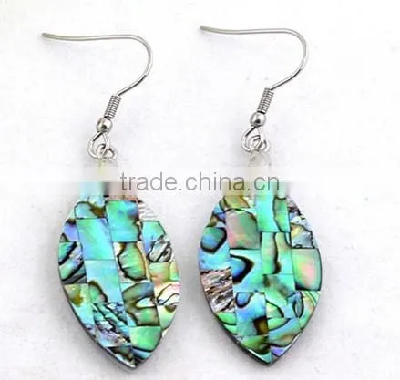 Mix natural abalone shell hoop earrings coconut mosaic earrings round hollow paua shell earrings
